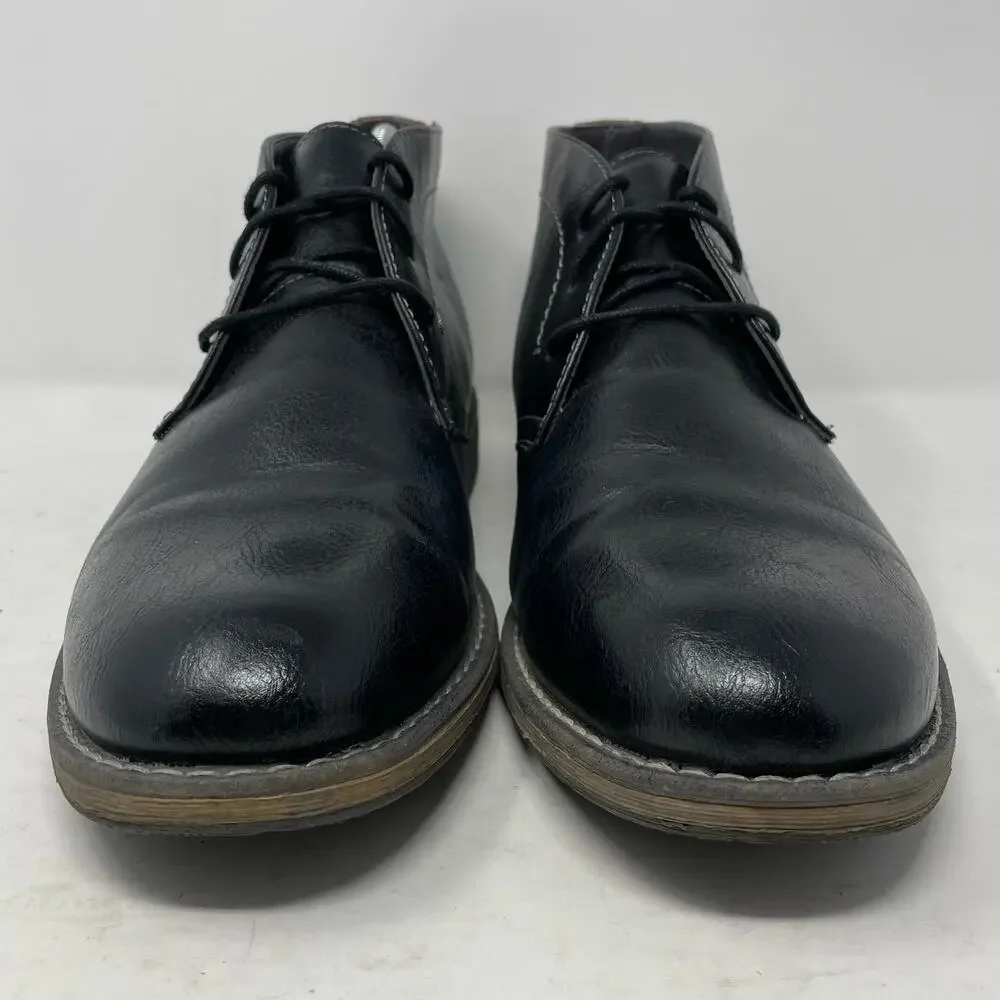 Sonoma Black Bayport Faux Leather Chukka Boots Mens Size 10.5
